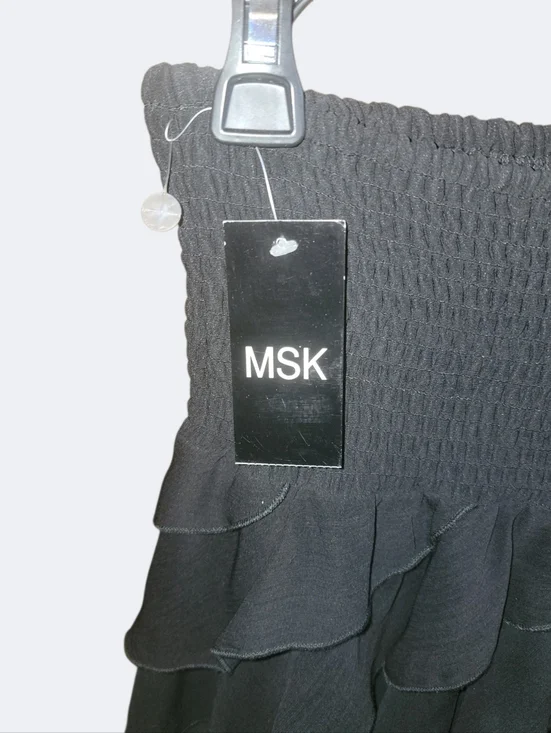 Whimsical Black Dress Skirt Sheer Lined Long Women's Flowy Skirt MSK Size M - Picture 6 of 6